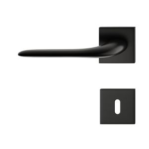 Türgriff schwarz matt, eckige BB-Rosette | Deluxx 2221-CO-SM Slim